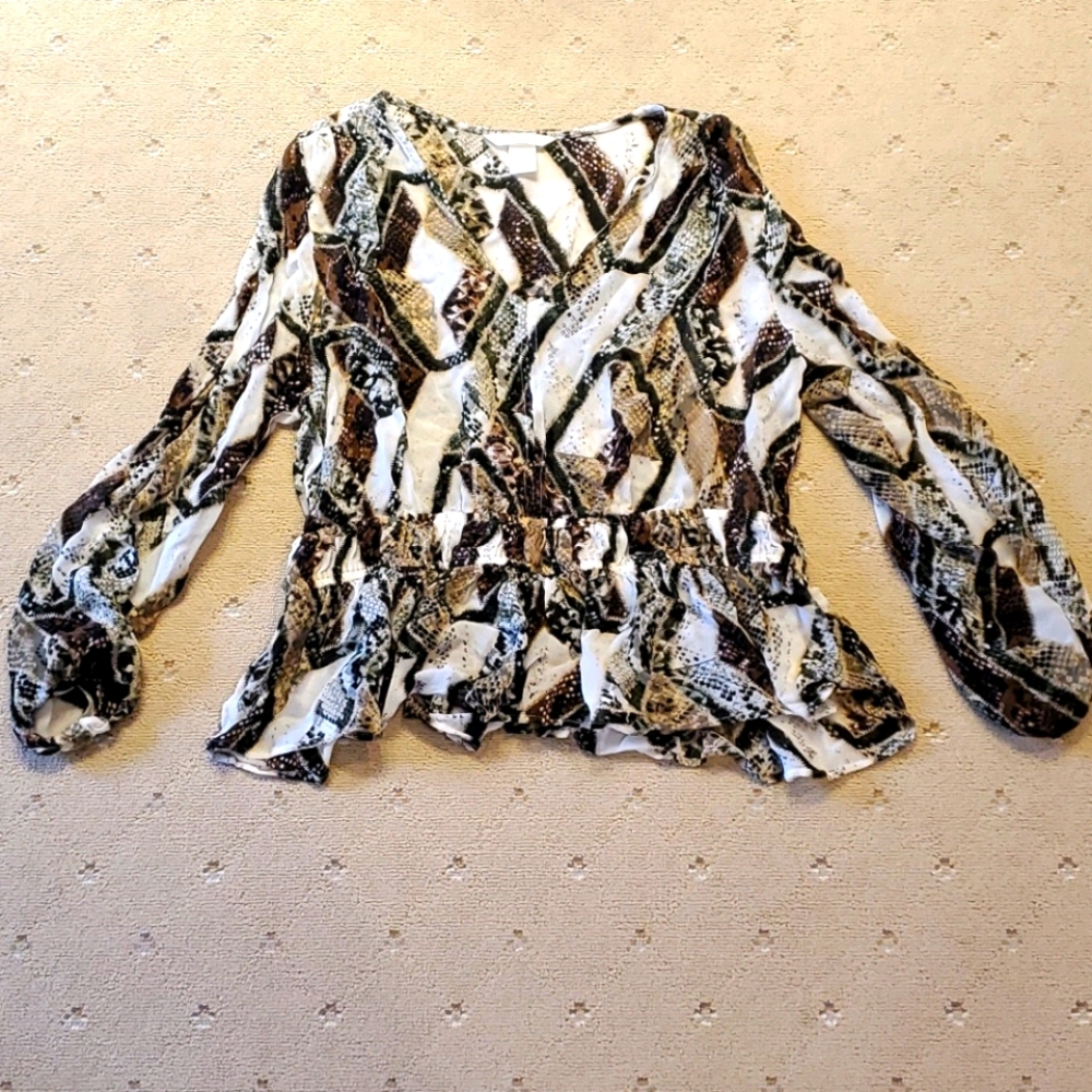 H&M snake print blouse